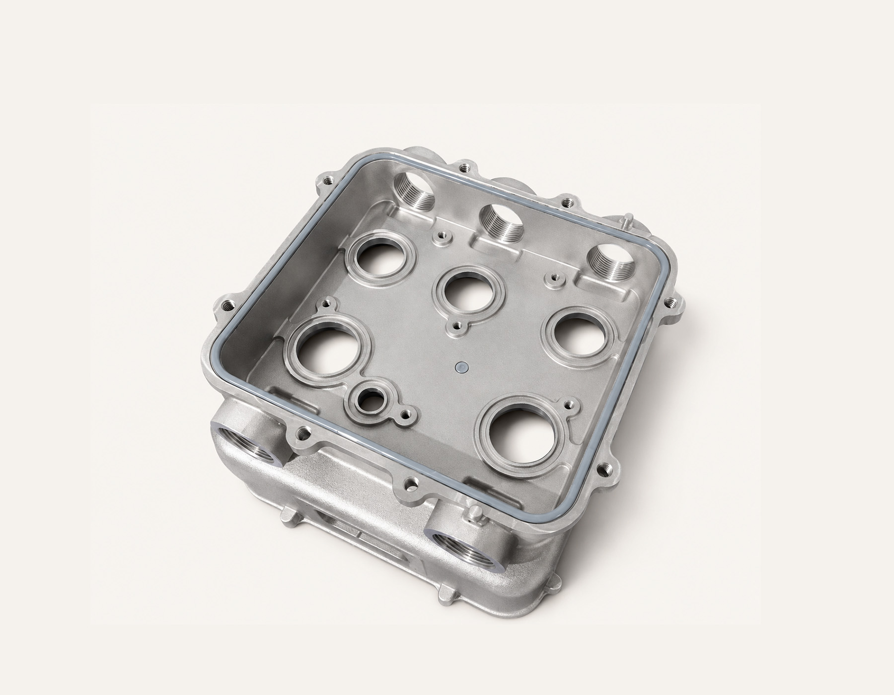 Aluminum die cast housing with machined faces