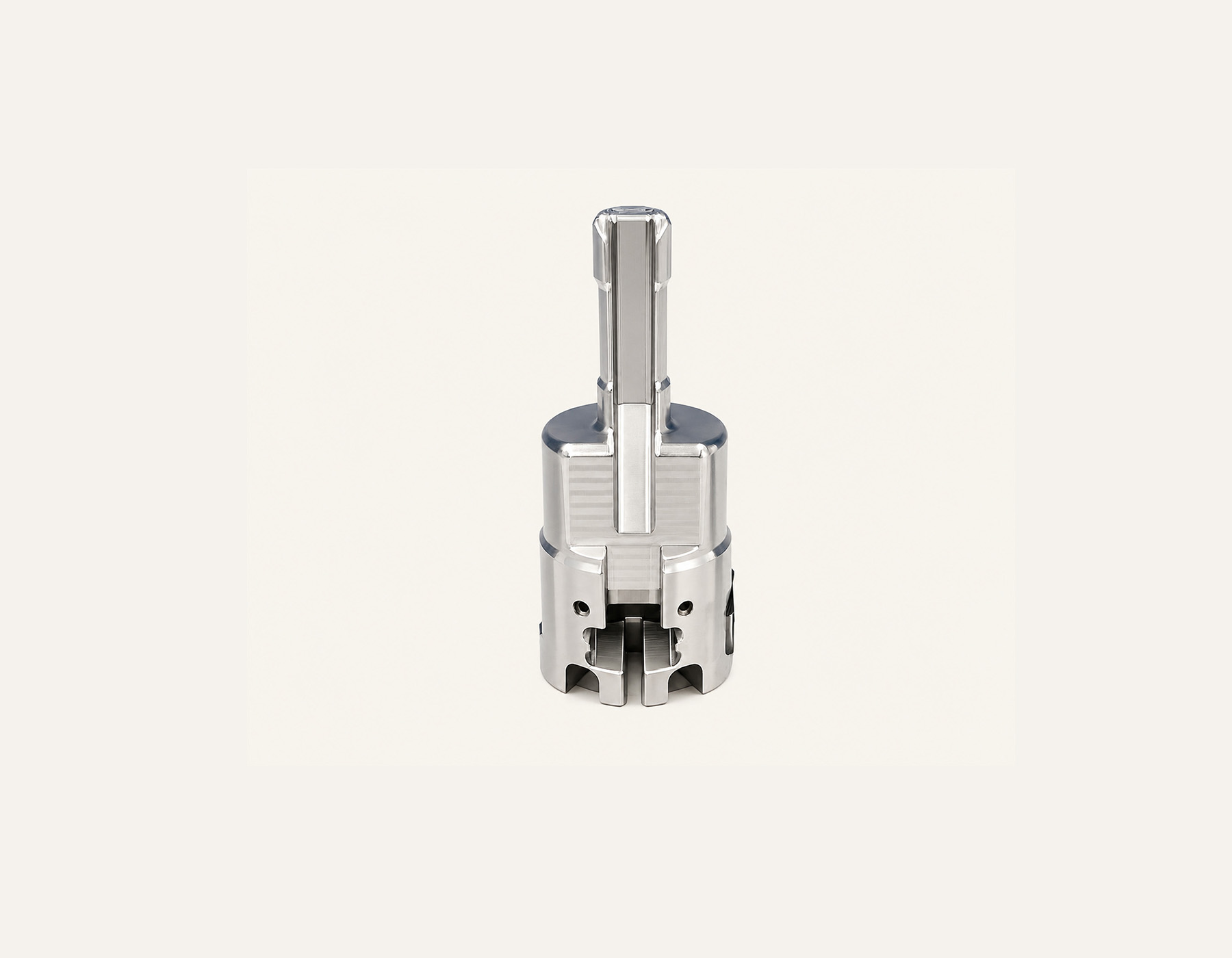 CNC-turned component with stepped diameters and precision-machined grooves